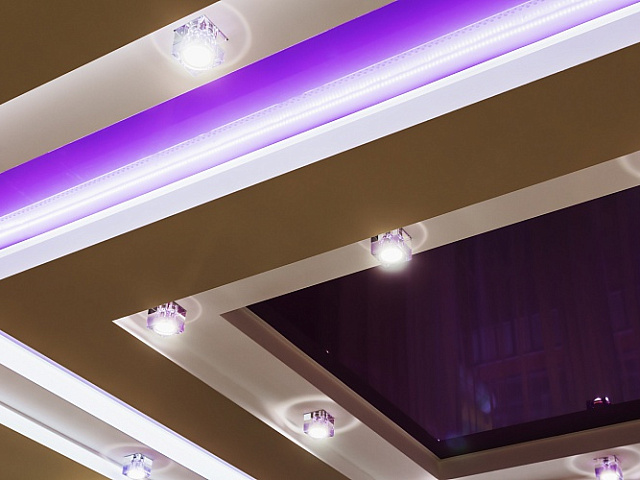 Устройство потолка из гипсокартона